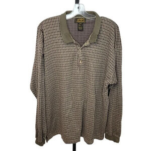 Eddie Bauer Vintage Henley Collared  Long Sleeve Sweater